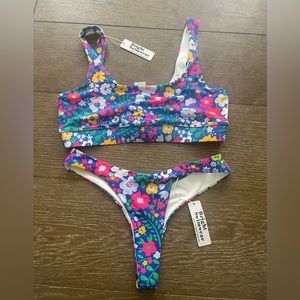 Bright swimwear colorful flower bikini!